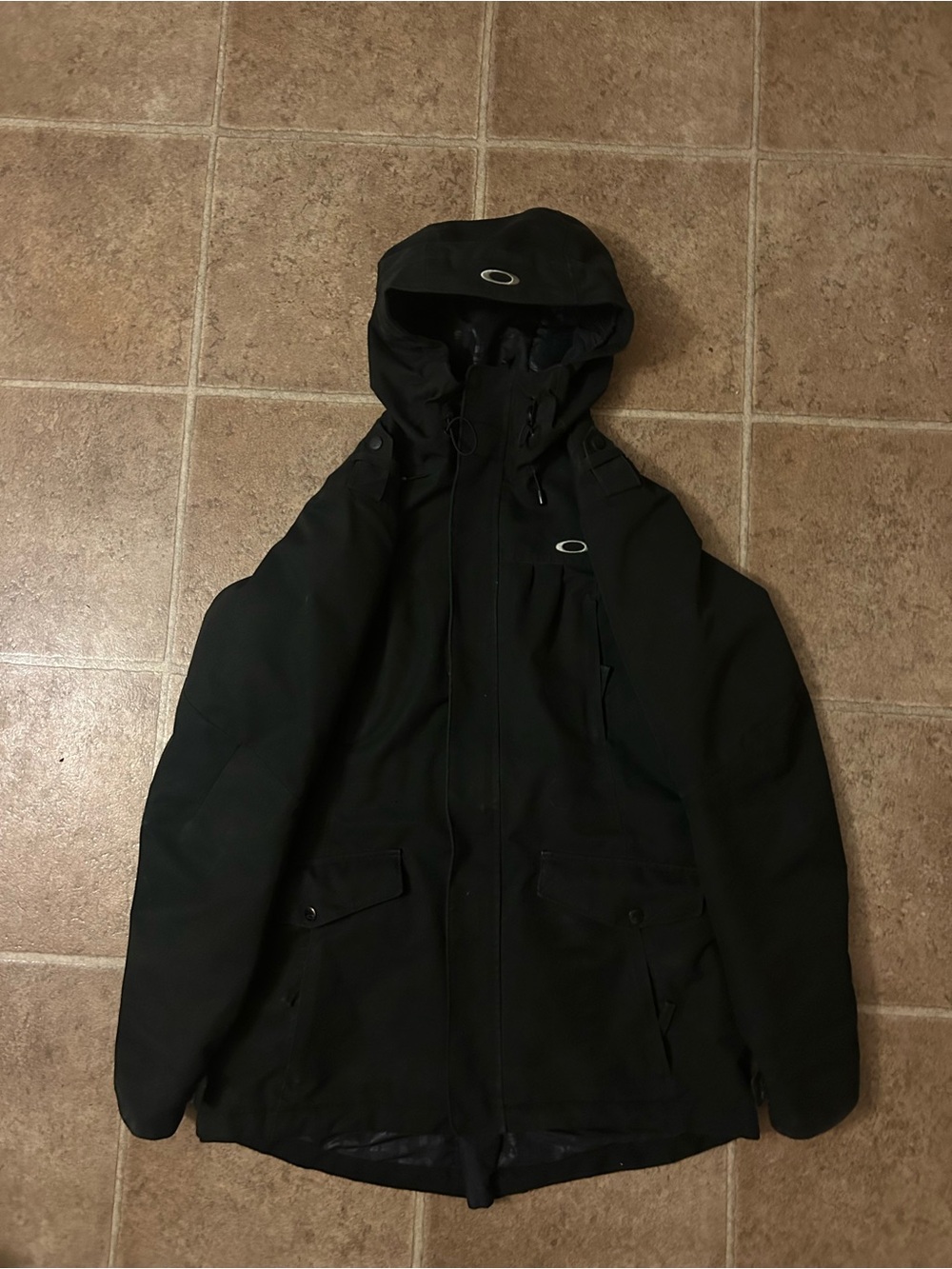 Oakley Black Hooded Ski Jacket with Subtle Logos